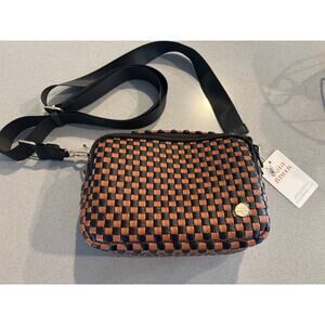 NWT Gold Blush Iconic Woven Bestie Bag- Full RFID Protection +Luxe Vegan Leather